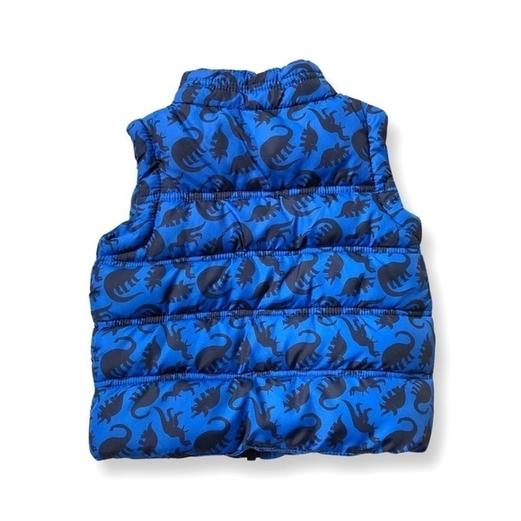 ⭐️ 5 for $25 Little Rebel Athletic Blue Black Dinosaur Puffer Vest 9-12 - Picture 2 of 10